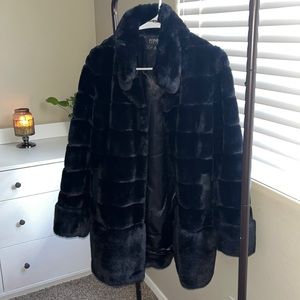 Black fluffy coat